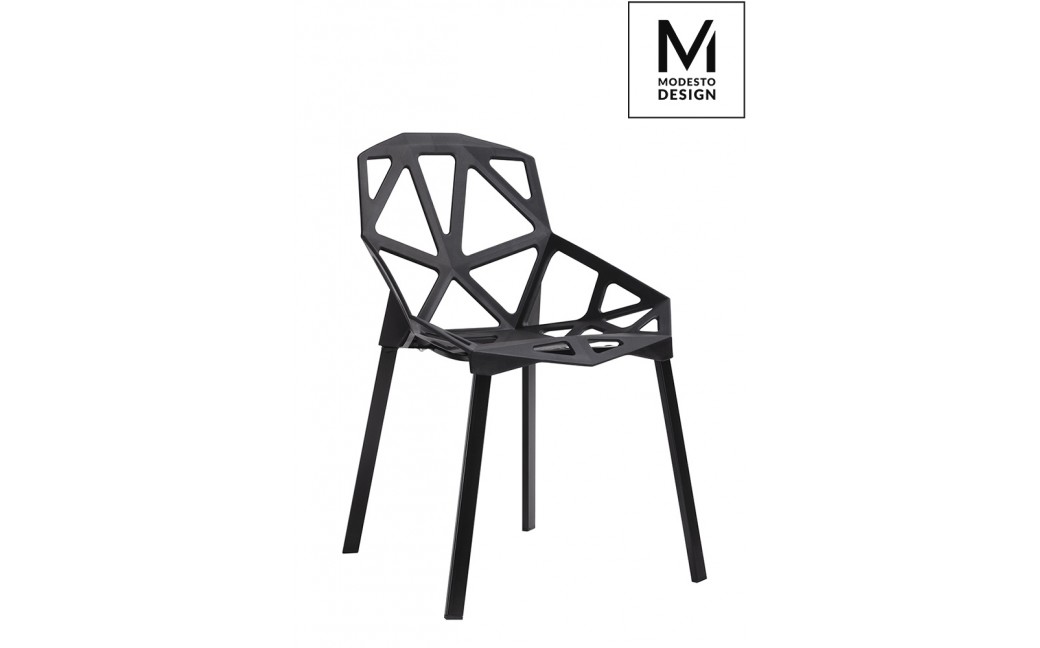 MODESTO krzesło SPLIT MAT czarne - polipropylen, podstawa metalowa (C1023.BLACK)