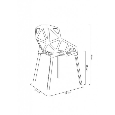 MODESTO krzesło SPLIT MAT czarne - polipropylen, podstawa metalowa (C1023.BLACK)