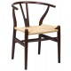 King Home Krzesło WISHBONE ciemny brąz - drewno bukowe, naturalne włókno (DC-541.DARK.BROWN)
