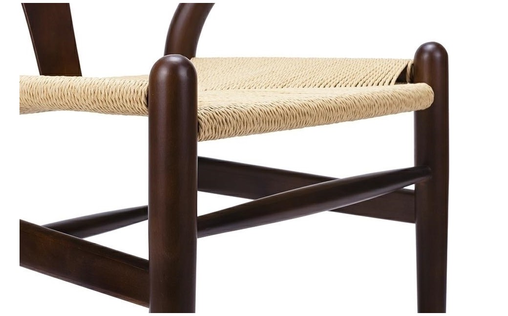 King Home Krzesło WISHBONE ciemny brąz - drewno bukowe, naturalne włókno (DC-541.DARK.BROWN)