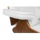 King Home Fotel biurowy LOUNGE GUBERNATOR biały - sklejka orzech, skóra naturalna, stal polerowana (KH1501100153)