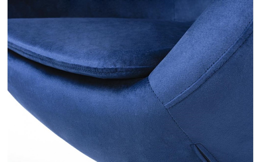 King Home Fotel EGG SZEROKI VELVET ciemny niebieski.49 - welur, podstawa stal (KH1501100190)