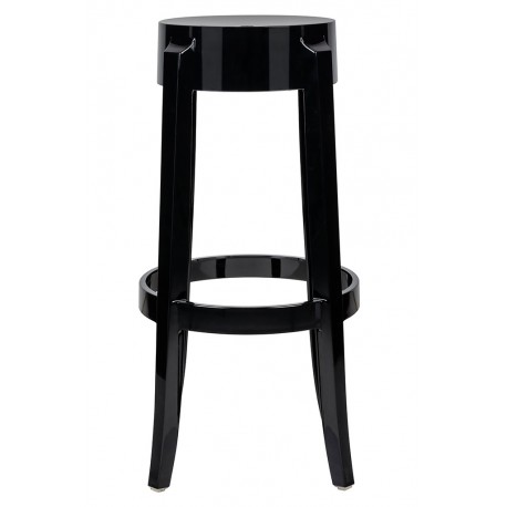 King Home Krzesło barowe CHARLES 76 czarne - poliwęglan (118-APC2.BLACK)
