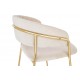 King Home Krzesło barowe MARGO 65 beżowe - welur, podstawa złota (KH1201100129.4)