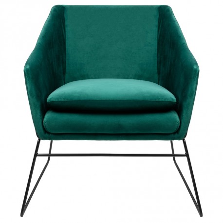 King Home Fotel EMMA VELVET ciemny zielony welur - podstawa czarna (MSE011000308.V35)