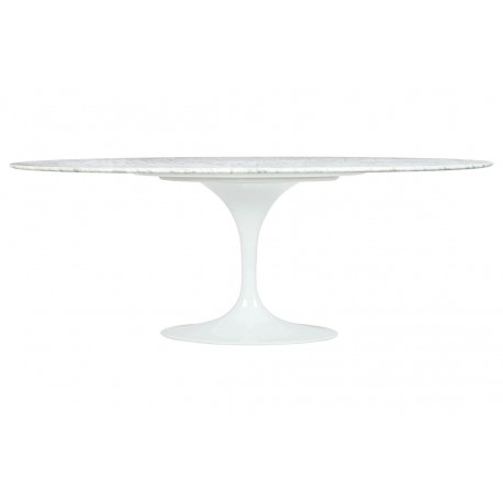 King Home Stół TULIP ELLIPSE MARBLE CARRARA biały - blat owalny marmurowy, metal (KH1501100126)