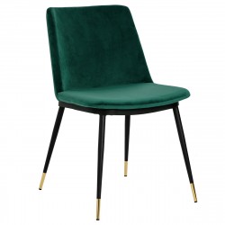 King Home Krzesło DIEGO zielone - welur, podstawa czarno złota (KH1201100122.GREEN)