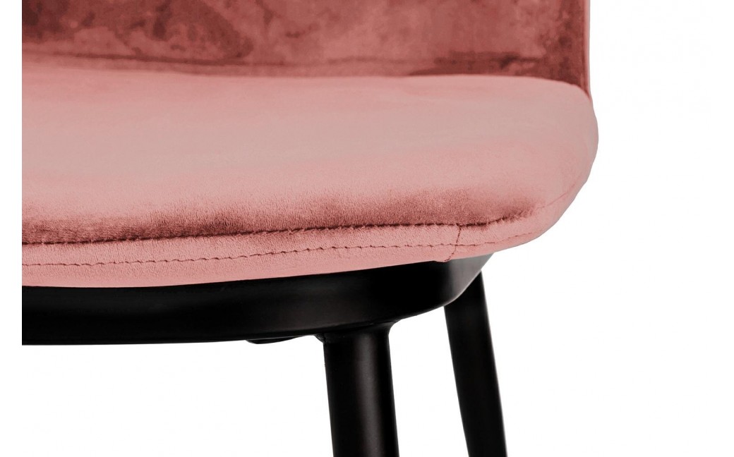 King Home Krzesło DIEGO brudny róż - welur, podstawa czarno złota (KH1201100122.PINK)