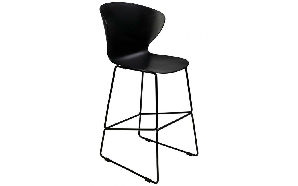 King Home Krzesło barowe ALI czarny - polipropylen, metal (318-CPP10B)