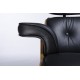 King Home Fotel LOUNGE czarny / orzech z podnóżkiem (KH1501100140)