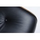 King Home Fotel LOUNGE czarny / orzech z podnóżkiem (KH1501100140)