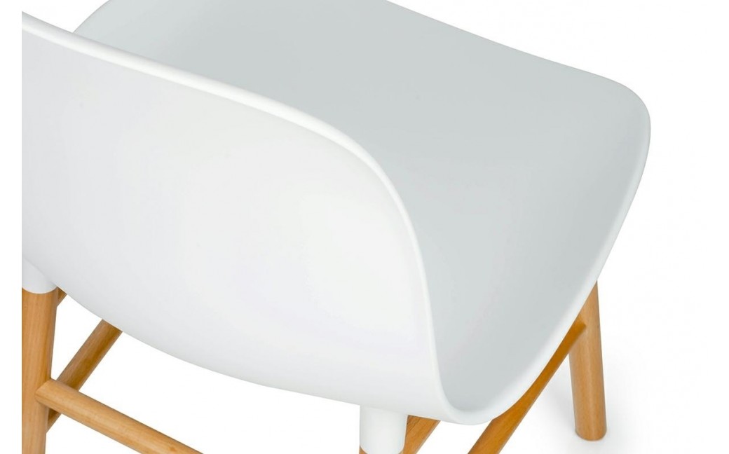 King Home Krzesło IKAR białe - polipropylen, drewno bukowe (DC-1662)