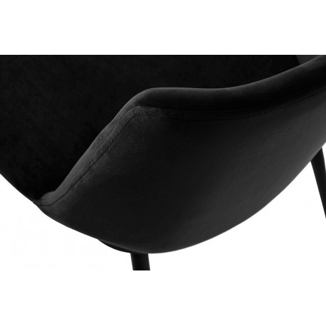 King Home Krzesło barowe DIEGO 65 czarne - welur, podstawa czarno złota (KH1202100123.BLACK)