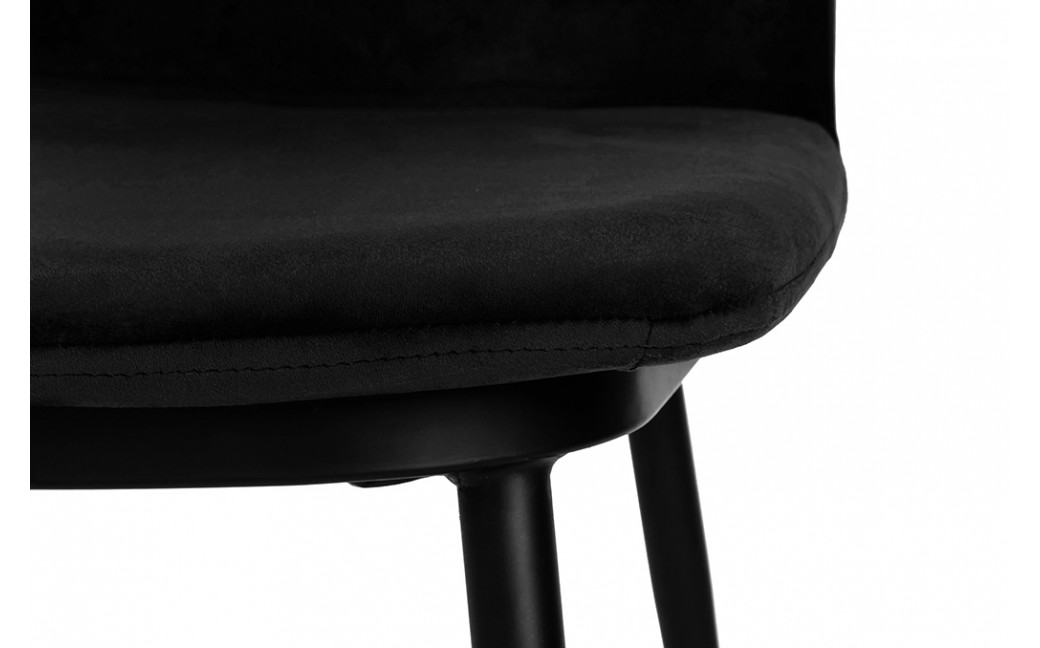 King Home Krzesło barowe DIEGO 65 czarne - welur, podstawa czarno złota (KH1202100123.BLACK)