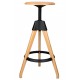 King Home Krzesło barowe regulowane TOM czarne - polipropylen, drewno bukowe (PW-016.CZARNY)