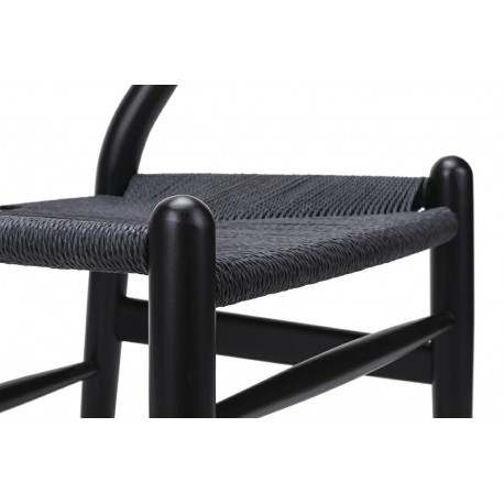 King Home Krzesło WISHBONE czarne - drewno bukowe, czarne włókno (KH1501100119)