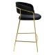 King Home Krzesło barowe MARGO 65 czarne - welur, podstawa złota (KH1201100129.74)