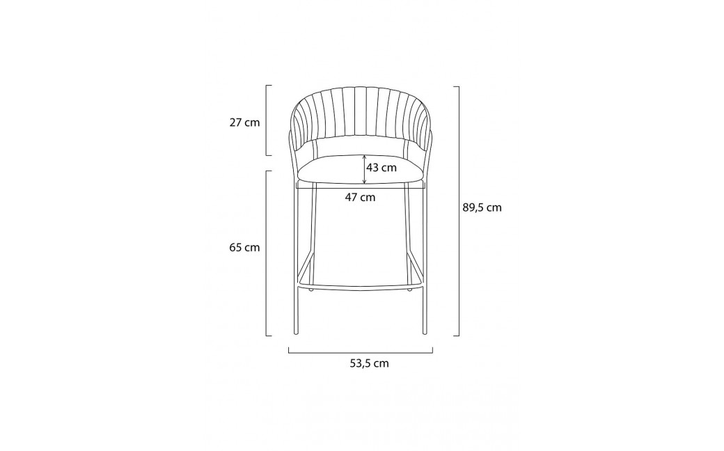 King Home Krzesło barowe MARGO 65 czarne - welur, podstawa złota (KH1201100129.74)