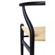 King Home Krzesło WISHBONE czarne - drewno bukowe, naturalne włókno (KH1501100118)