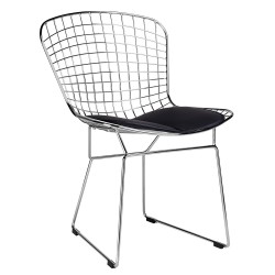 King Home Krzesło NET SOFT chrom - czarna poduszka, metal (MC-020.CH.B)