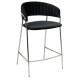 King Home Krzesło barowe MARGO 65 czarny - welur, podstawa chromowana (KH1201100129,74.SIL)