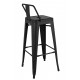 King Home Krzesło barowe TOWER BACK 76 (Paris) czarne (KH010100965)