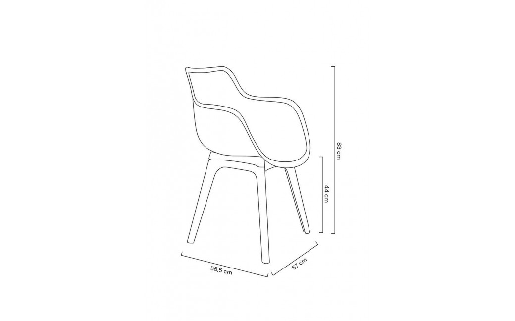 King Home Krzesło LANDI czarne - polipropylen (KH010100225)