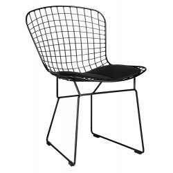King Home Krzesło NET SOFT czarne - czarna poduszka, metal (MC-020A.B.B)