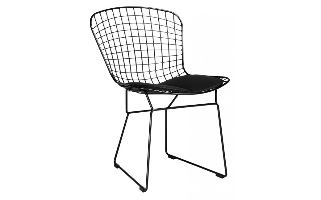 King Home Krzesło NET SOFT czarne - czarna poduszka, metal (MC-020A.B.B)