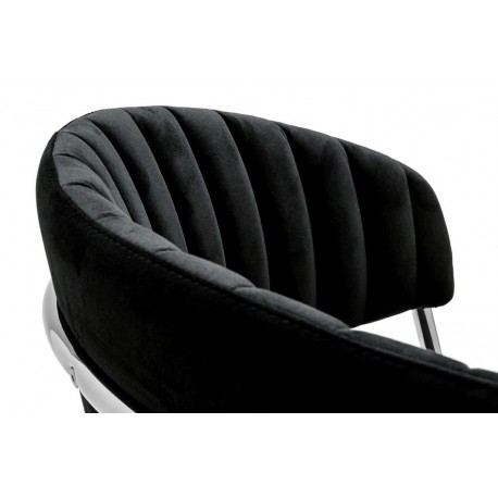 King Home Krzesło MARGO SILVER czarne - welur, podstawa chromowana (KH1201100121.CHROM)
