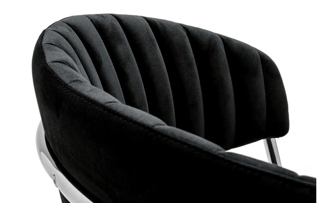 King Home Krzesło MARGO SILVER czarne - welur, podstawa chromowana (KH1201100121.CHROM)