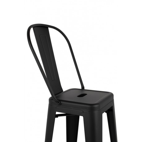 King Home Krzesło barowe TOWER BIG BACK 66 (Paris) czarne (KH010100968)