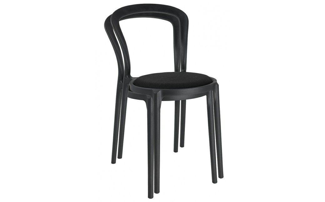King Home Krzesło SLIM czarne - polipropylen, tkanina (PP-13A.BLACK)
