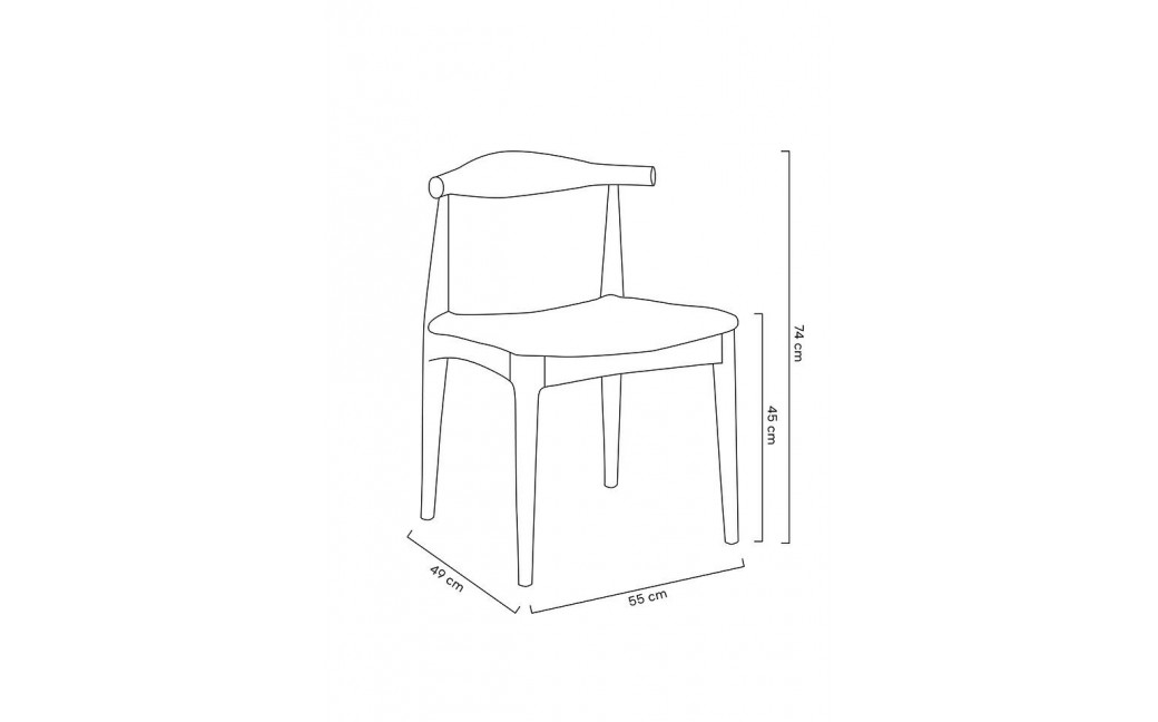 King Home Krzesło ELBOW ciemnobrązowe - drewno jesion, ekoskóra czarna (KH1501100120)