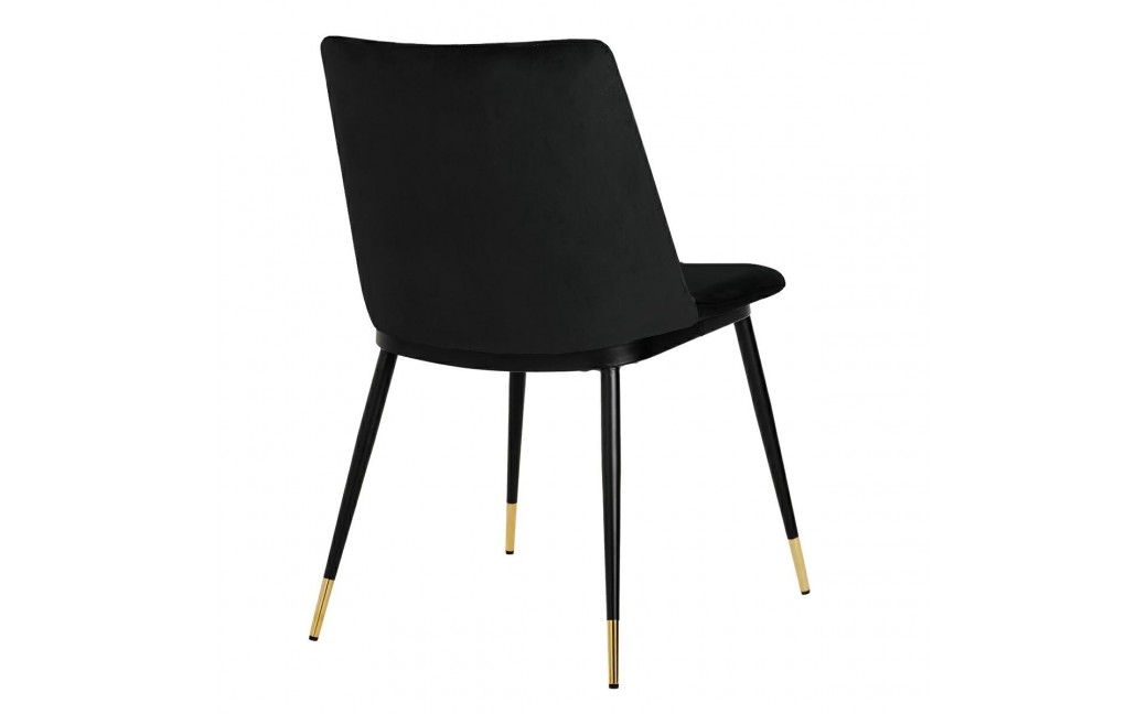 King Home Krzesło DIEGO czarne - welur, podstawa czarno złota (KH1201100122.BLACK)