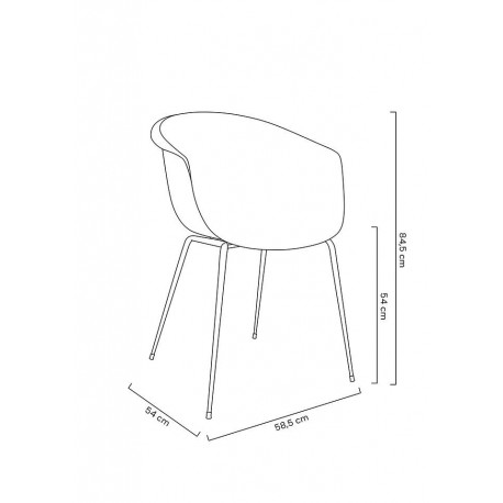 King Home Krzesło RALF czarne - polipropylen, metal (342 CPP6)