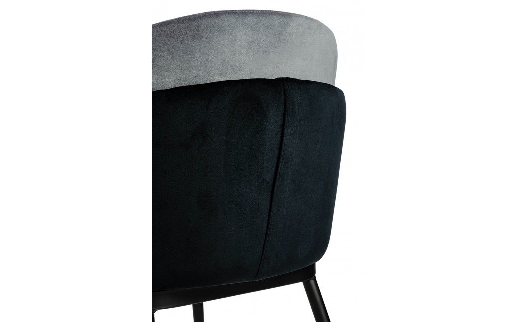King Home Krzesło MARCEL czarno szare - welur, podstawa czarno-srebrna (KH1201100124)