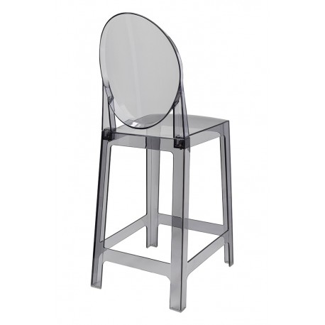 King Home Krzesło barowe VICTORIA 65 cm dymione - poliwęglan (KH010100226)