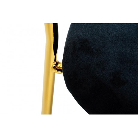 King Home Krzesło MARGO czarne - welur, podstawa złota (KH121100121.74)