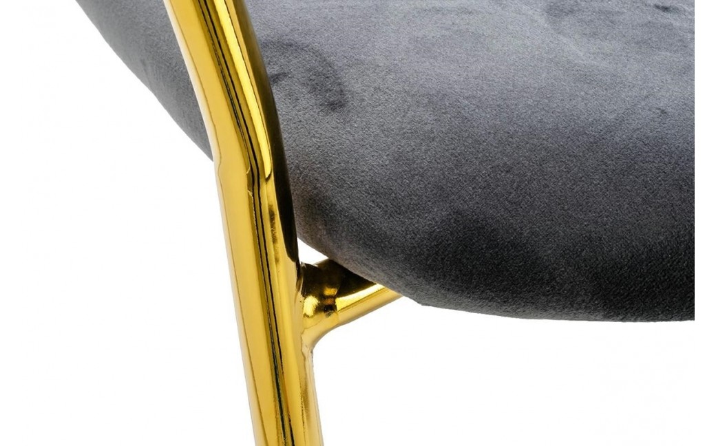 King Home Krzesło MARGO ciemny szary - welur, podstawa złota (KH121100121.11)