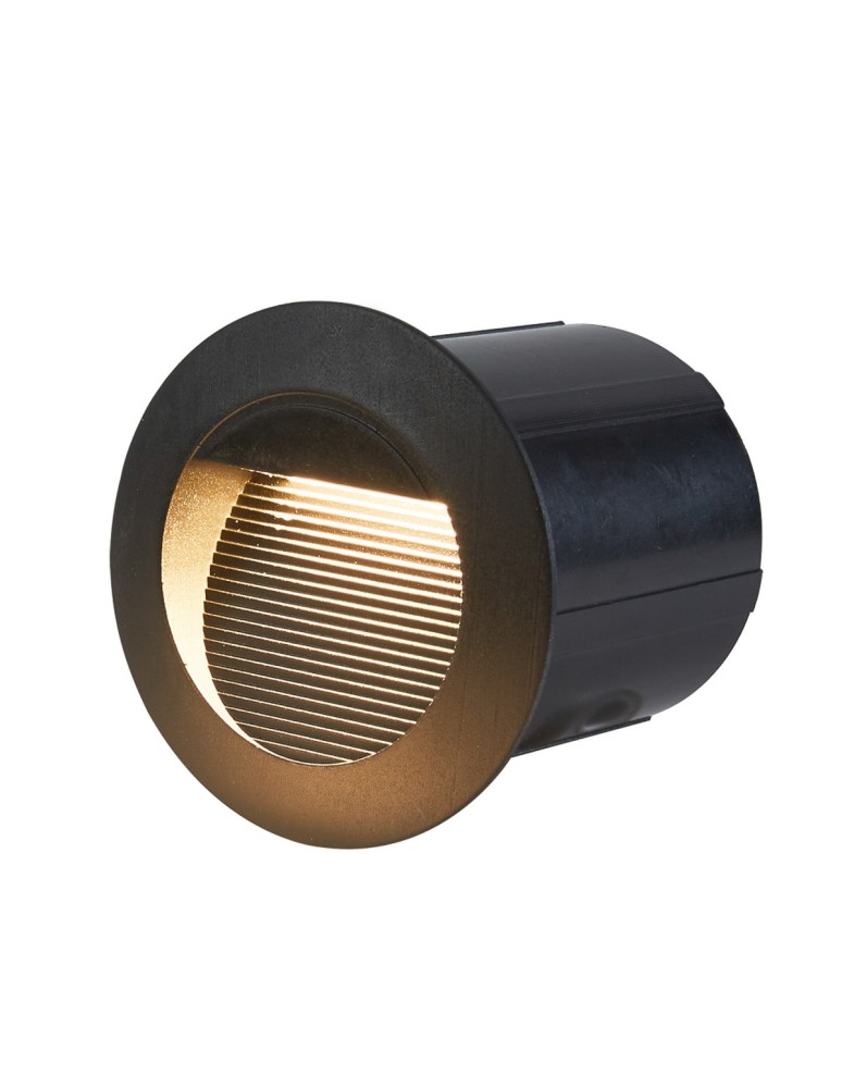 Luminaires to be built into the wall - Italux Piani 3K Outdoor Recessed Black Sandblasted IP65 1xLED 3W 3000K ONFL-1253-3K - product kolory-swiatla.pl 1