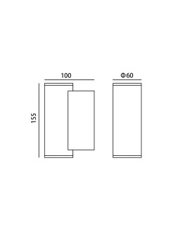 Italux Lenta 3K Zewnętrzna Ścienna Czarny piaskowany IP54 1xLED 10W 3000K OWL-2804-1-3K - produkt 2