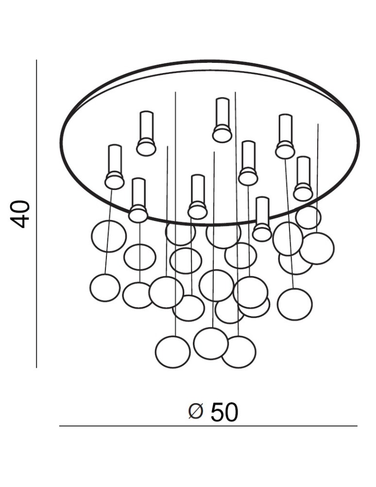 Glamour ceiling lamps - Azzardo LUVIA CHROME 6xGU10 Ceiling/Pendant Chrome AZ2541 - product kolory-swiatla.pl 2