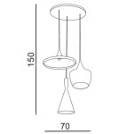 Pendant lamps - Azzardo MIX BLACK/GOLD 3xE27 Pendant Black/Gold AZ1338 - product 2