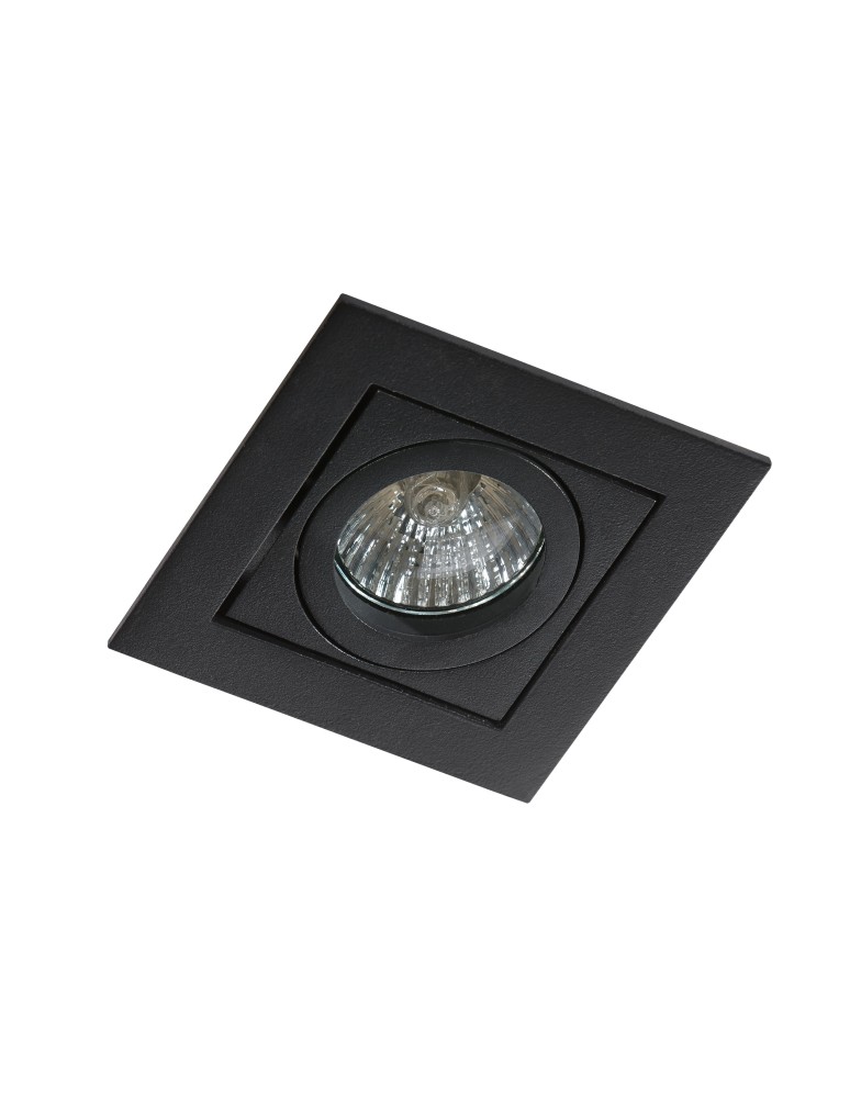 Square flush-mounted lamps - Azzardo PACO 1 BLACK 1xGU10 Recessed Black AZ0797 - product kolory-swiatla.pl 1
