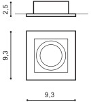 Square flush-mounted lamps - Azzardo PACO 1 BLACK 1xGU10 Recessed Black AZ0797 - product 2