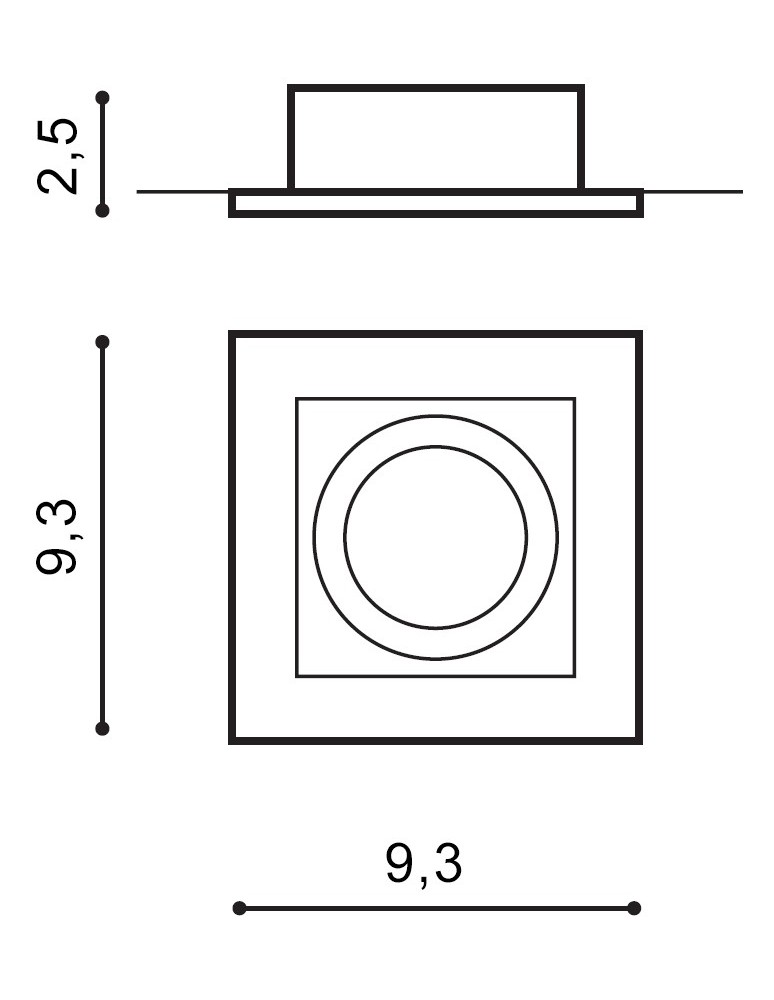 Square flush-mounted lamps - Azzardo PACO 1 BLACK 1xGU10 Recessed Black AZ0797 - product kolory-swiatla.pl 2