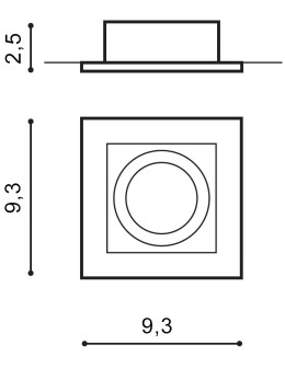 Azzardo PACO 1 BLACK 1xGU10 Wpuszczana Czarny AZ0797 - produkt 2
