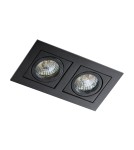 Square flush-mounted lamps - Azzardo PACO 2 BLACK 2xGU10 Recessed Black AZ0800 - product 1