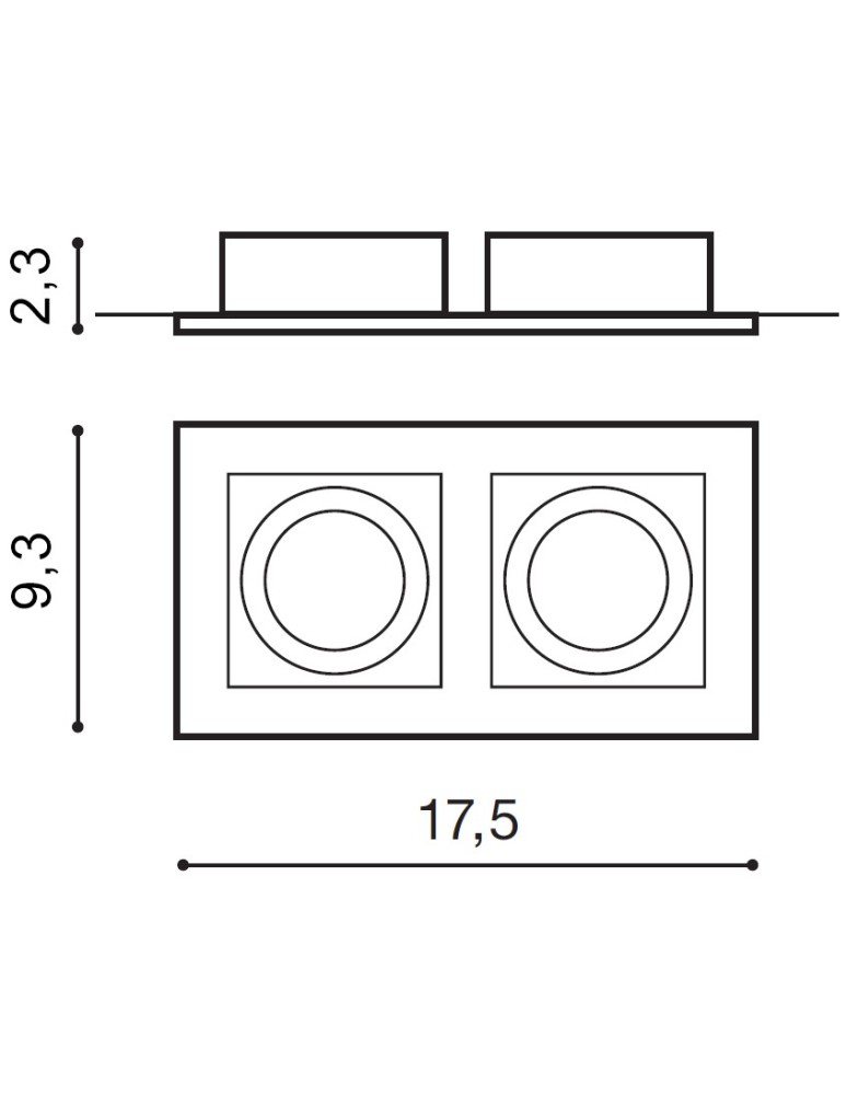 Square flush-mounted lamps - Azzardo PACO 2 BLACK 2xGU10 Recessed Black AZ0800 - product kolory-swiatla.pl 2
